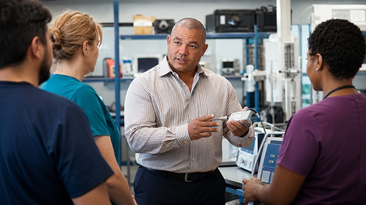 BiomedRx healthcare technology management team delivering line isolation monitor certification