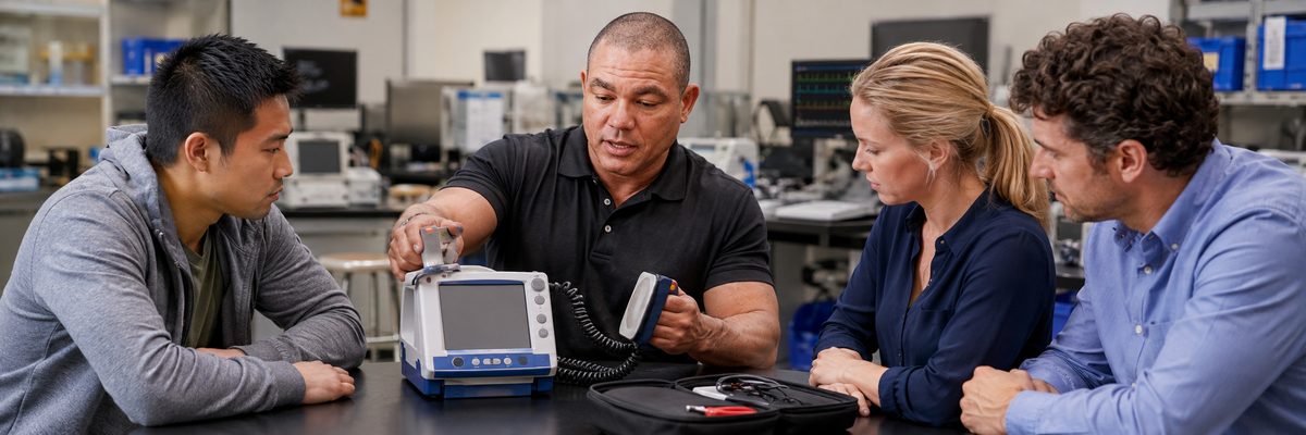 BiomedRx technician performing line isolation monitor certification to protect patient safety