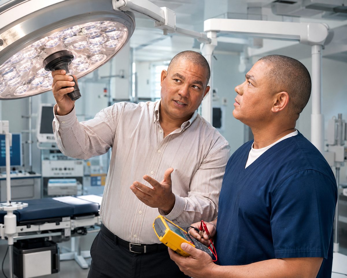 Devin Guides Surgical Light Inspection