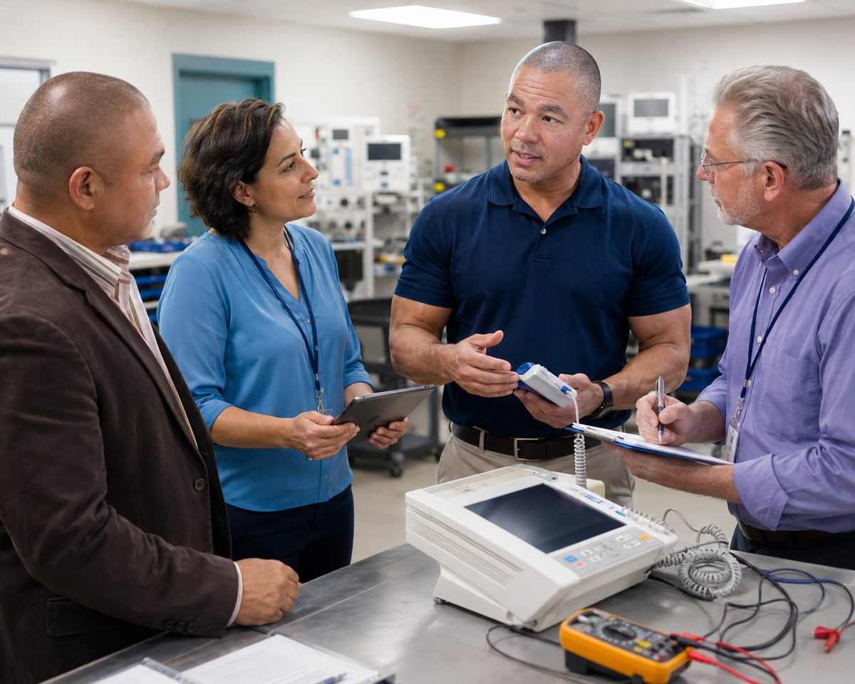 BiomedRx healthcare technology management team delivering line isolation monitor certification