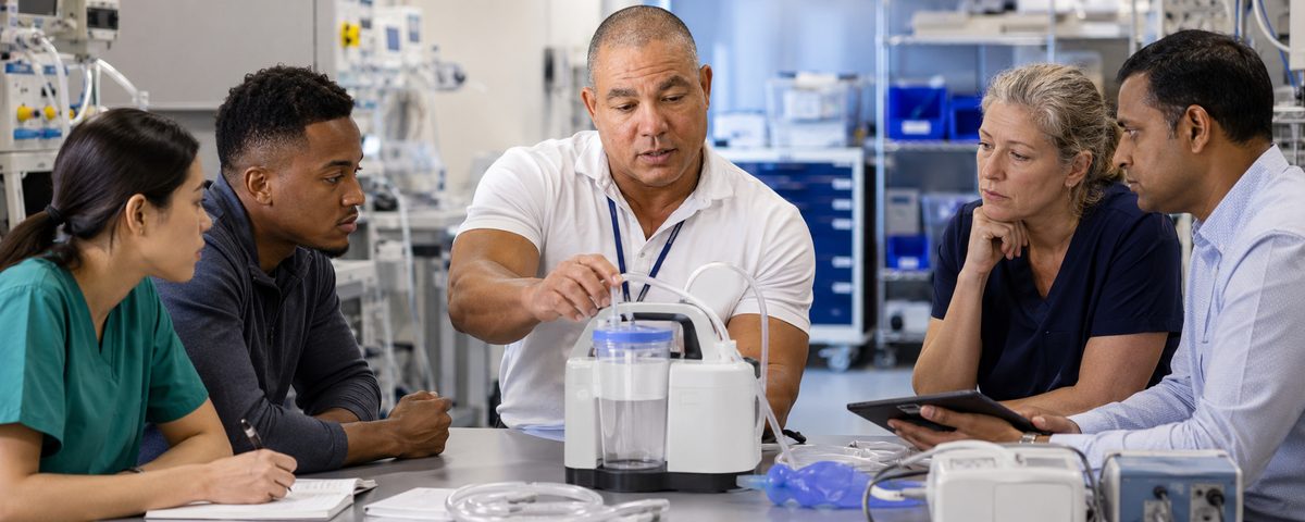 Devin leads portable suction unit testing