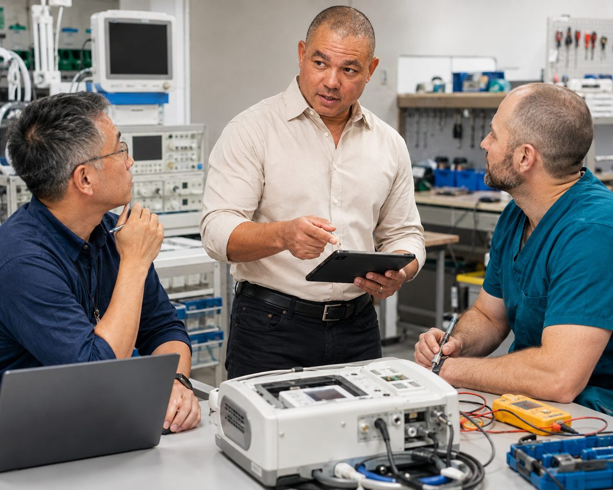 BiomedRx healthcare technology management team delivering line isolation monitor certification