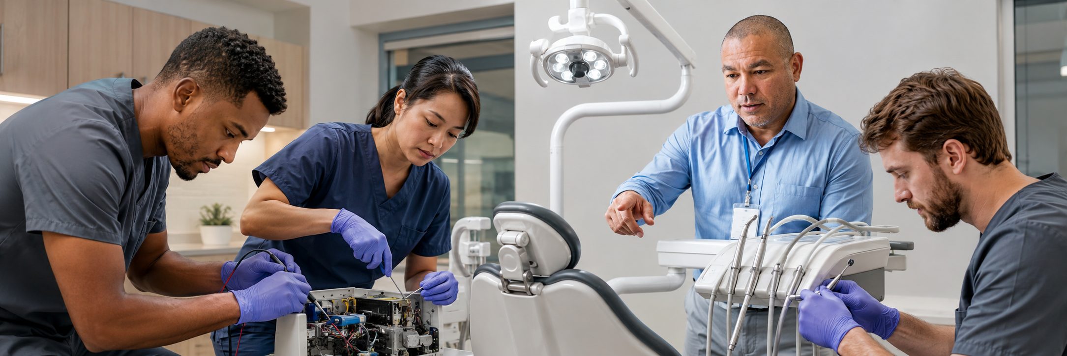Medical imaging equipment service on a cath lab C-arm and patient monitoring system