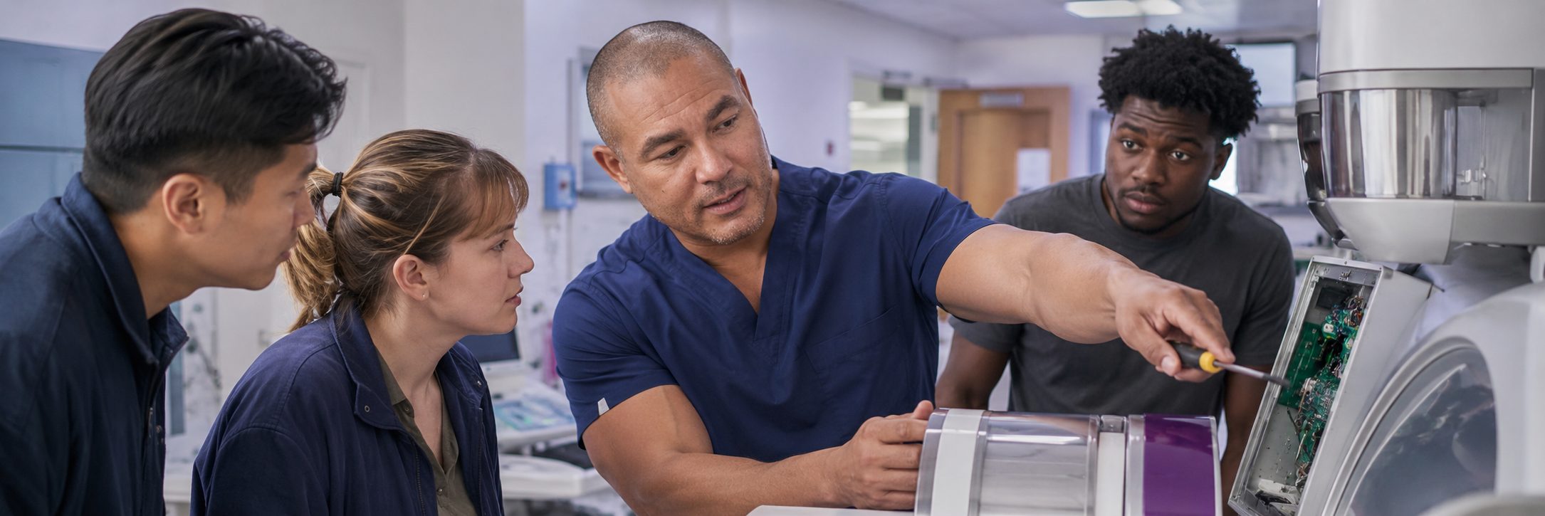 Clinical laboratory analyzer service and preventive maintenance by biomedical technicians