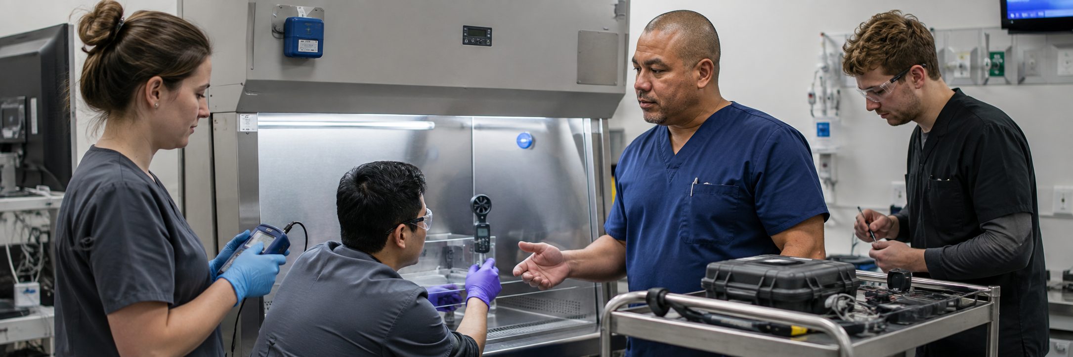 Clinical laboratory analyzer service and preventive maintenance by biomedical technicians
