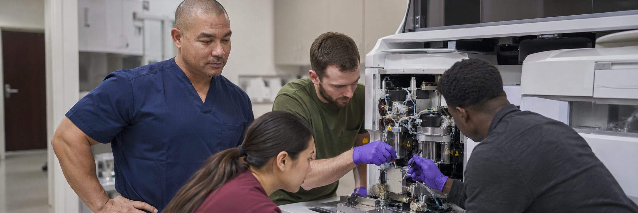 Clinical laboratory analyzer service and preventive maintenance by biomedical technicians