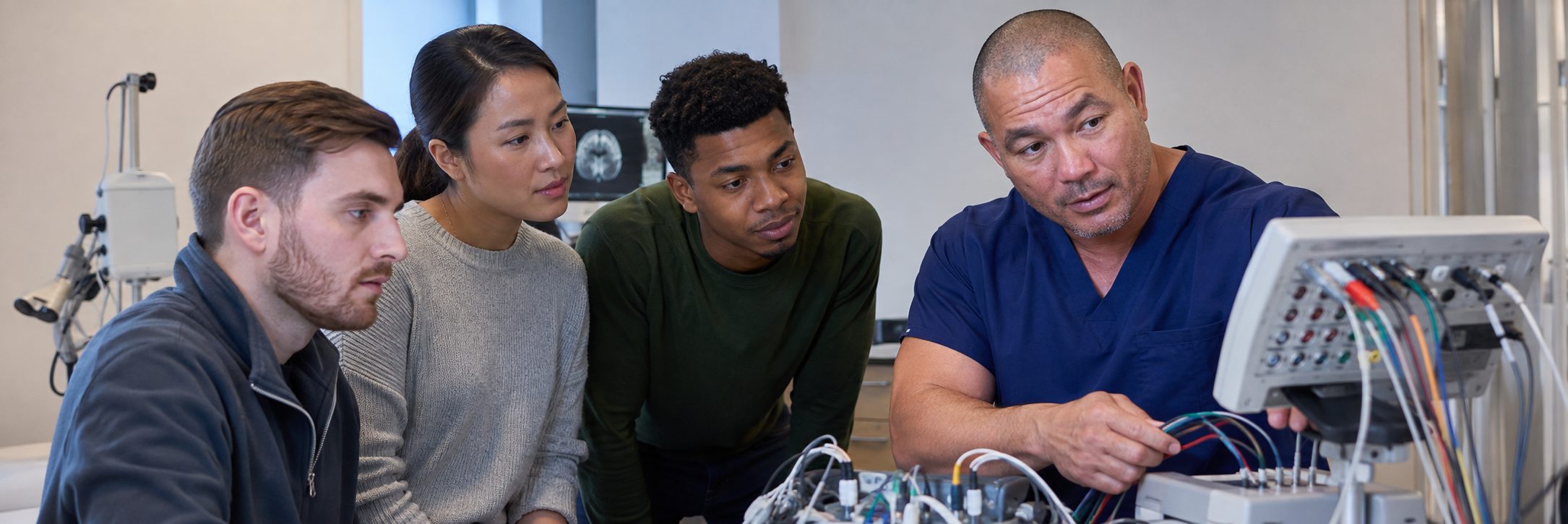 Laboratory instrument calibration and verification | BiomedRx HTM services Laboratory instrument calibration on a precision test bench with an oscilloscope