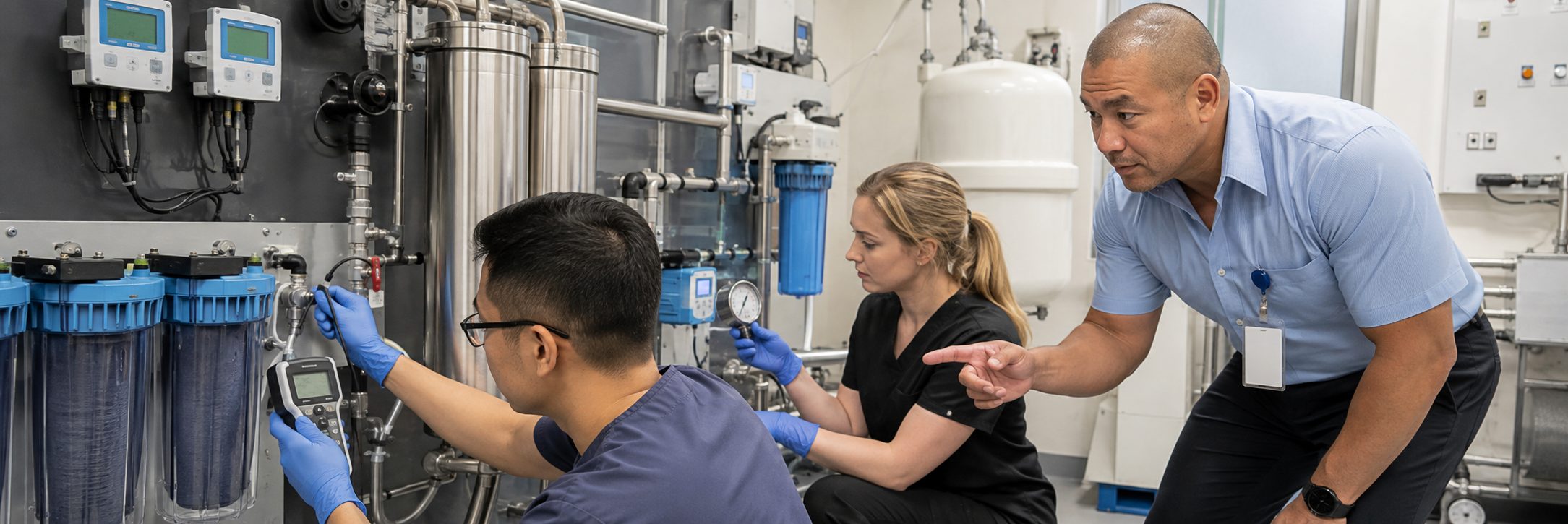 Medical imaging equipment service on a mammography system with test instrumentation