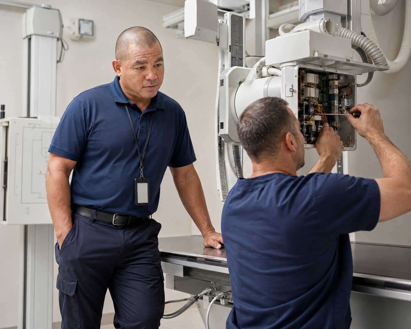 BiomedRx technician performing anesthesia equipment maintenance raleigh to protect patient safety